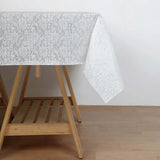 White Square Plastic Table Covers in Lace Design, PVC Waterproof