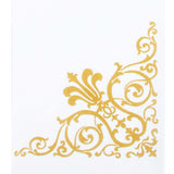 20 Gold Foil White Airlaid Linen-Feel Paper Dinner Napkins, Disposable Hand Towels Fleur Vintage#whtbkgd