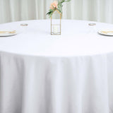 120 inch White Polyester Round Tablecloth