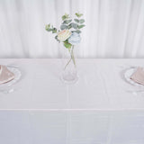 90x156Inch White Accordion Crinkle Taffeta Rectangular Tablecloth