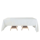 60"x126" White Rectangular Tablecloth, Linen Table Cloth With Slubby Textured, Wrinkle Resistant