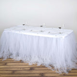 17FT | 4 Layer Tulle Tutu Pleated Table Skirts