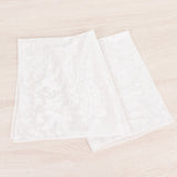 5 Pack White Premium Crushed Velvet Linen Napkins, Decorative Soft Cloth Dinner Napkins - 20x20inch