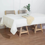 60"x102" White Rectangular Tablecloth, Linen Table Cloth With Slubby Textured, Wrinkle Resistant