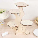 5-Tier Natural Laser Cut Wooden Tree Tower Cupcake Dessert Stand