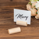 10 Pack | 2inch Natural Rustic Style Cylindrical Wooden Place Card Holders