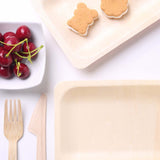 25 Pack | 5x8inches Eco Friendly Birchwood Wooden Dessert Serving Plates