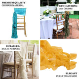 Chiffon Yellow Curly Willow Chair Sashes