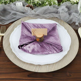 5 Pack | Violet Amethyst Accordion Crinkle Taffeta Dinner Napkins | 20x20Inch