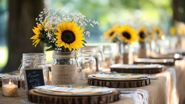 summer tablescape- burlap and lace