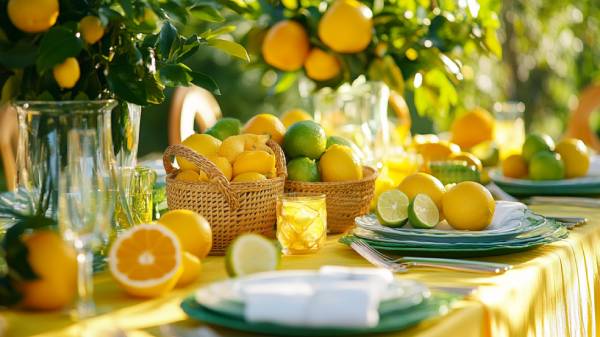 summer tablescape- citrus