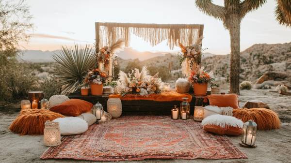 summer wedding- boho desert decor