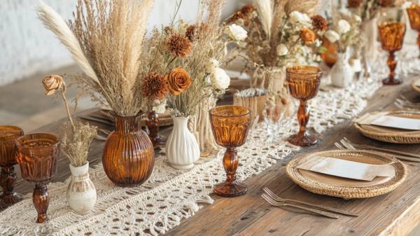 summer wedding table- boho