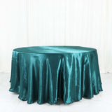 120inch Peacock Teal Satin Round Tablecloth