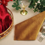 5 Pack | Gold Premium Sheen Finish Velvet Cloth Dinner Napkins