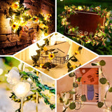 8ft Warm White 20 LED Artificial Sunflower Garland Vine Lights, Battery Operated String Lights