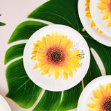 25 Pack | Sunflower 7inch Dessert Appetizer Paper Plates, Disposable Party Plates