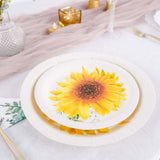 25 Pack | Sunflower 7inch Dessert Appetizer Paper Plates, Disposable Party Plates