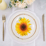 25 Pack | Sunflower 7inch Dessert Appetizer Paper Plates, Disposable Party Plates