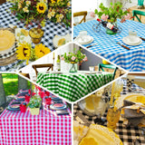 Buffalo Plaid Tablecloth | 54"x54" Square | White/Yellow | Checkered Gingham Polyester Tablecloth