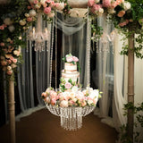 25inch Acrylic Crystal Chandelier Wedding Cake Stand, Hanging Style Drape Cake Swing