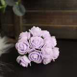 48 Roses | 1inch Lavender Lilac Real Touch Artificial DIY Foam Rose Flowers