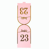 25 Pack Blush Arch Table Numbers Tent Cards with Metallic Gold Foil 1-25 Numbers Print