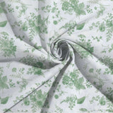 5 Pack Dusty Sage Green Floral Cloth Napkins in French Toile Pattern, Reusable Polyester#whtbkgd