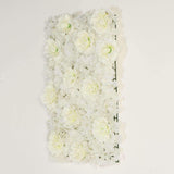 11 Sq ft. | Cream 3D Silk Rose and Hydrangea Flower Wall Mat Backdrop