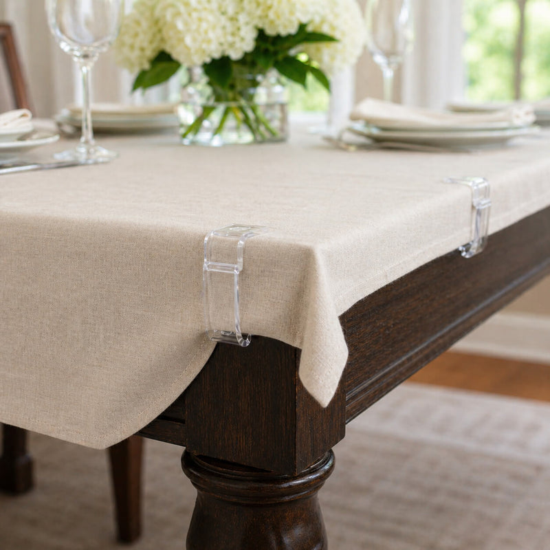 Using Tablecloth Clips to Prevent Tablecloth from Sliding
