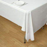 5 Pack White Rectangle Plastic Table Covers, PVC Waterproof Disposable Tablecloths