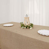 60"x102" Natural Faux Burlap Rectangle Tablecloth, Boho Chic Jute Table Linen