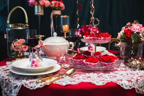 Pink place setting with love napkin card