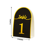 25 Pack Black Arch Table Numbers Tent Cards with Metallic Gold Foil 1-25 Numbers Print