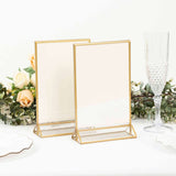 6 Pack | 5inch x 9inch Gold Frame Acrylic Freestanding Table Number Holders