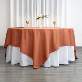 90" Terracotta (Rust) Square Polyester Table Overlay