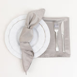 5 Pack Lamour Satin 20"x20" Napkins Silver - Soft Matte Finish Dinner Napkins