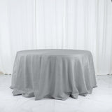 132inch Silver Accordion Crinkle Taffeta Seamless Round Tablecloth