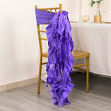 5 Pack Purple Curly Willow Chiffon Satin Chair Sashes