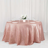 132inch Dusty Rose Accordion Crinkle Taffeta Seamless Round Tablecloth