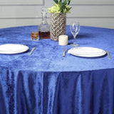 120inch Royal Blue Seamless Premium Velvet Round Tablecloth, Reusable Linen