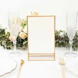 6 Pack | 5inch x 9inch Gold Frame Acrylic Freestanding Table Number Holders