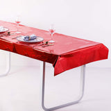 40x90 Inch | Red Metallic Foil Rectangle Tablecloth, Disposable Table Cover