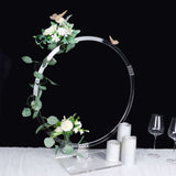 Clear Acrylic Table Wedding Arch Hoop Stand Centerpiece, Round Wreath Tabletop Decor