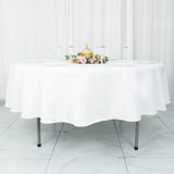 90" Fire Retardant White Tablecloth Premium Polyester Round Table Cover