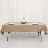 54"x96" Natural Faux Burlap Rectangle Tablecloth, Boho Chic Jute Table Linen