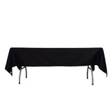 60"x102" Black Rectangle 100% Cotton Linen Tablecloth