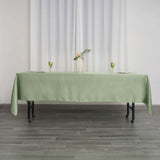 60"x102" Sage Green Smooth Satin Rectangular Tablecloth