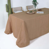 90 x 132 inches Natural Linen Rectangular Tablecloth | Slubby Textured Wrinkle Resistant Tablecloth