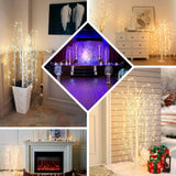 4ft Warm White 180 LED Artificial Weeping Willow Tree With Plug-in Adapter, Fairy Lighted White